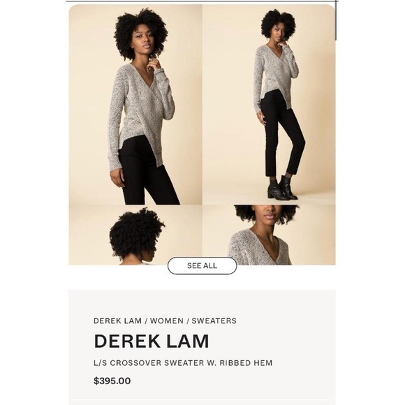 SOLD - Derek Lam Gray Crossover Sweater - Picture 2 of 5